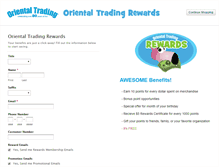Tablet Screenshot of orientaltradingrewards.com